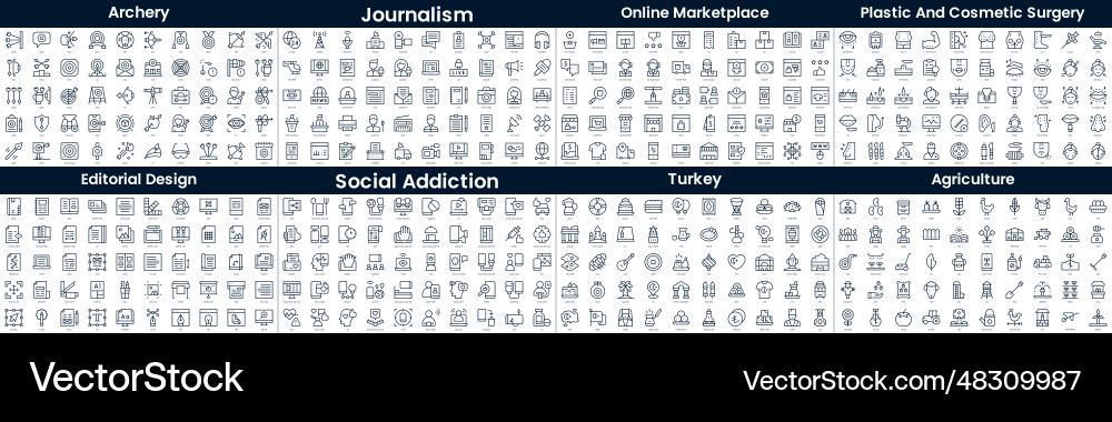 Linear style icons pack in this bundle include Linear style icons pack in this bundle include vector image