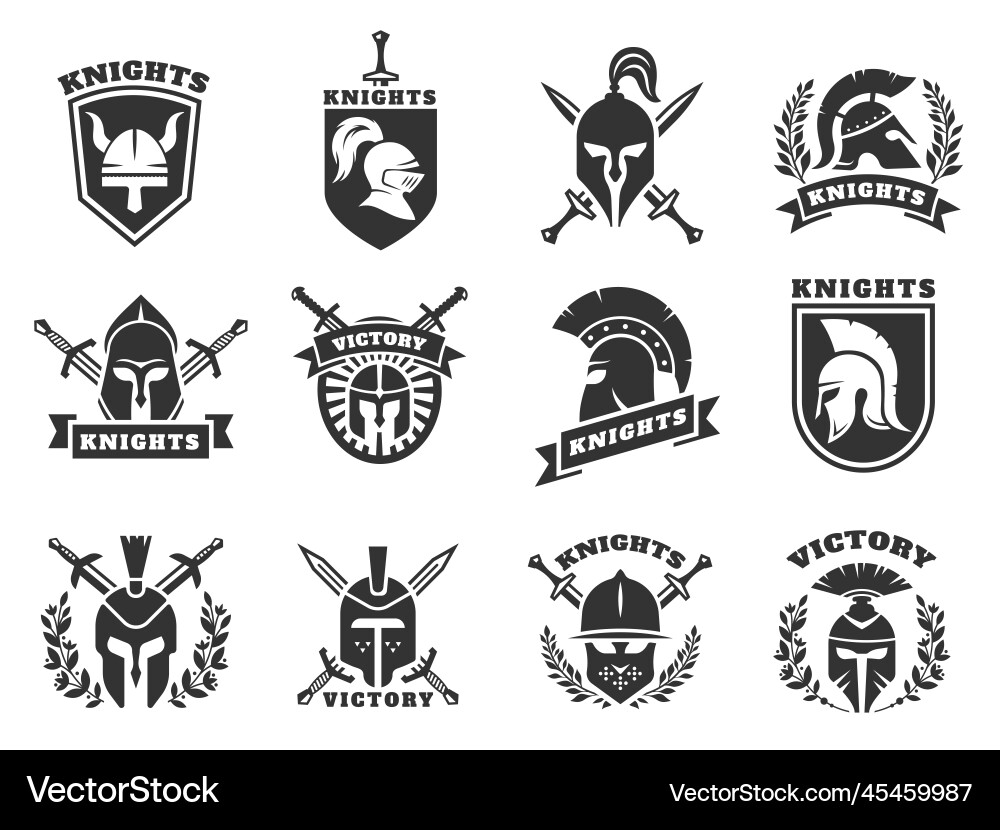 Medieval Knight Helmet Logo vector image
