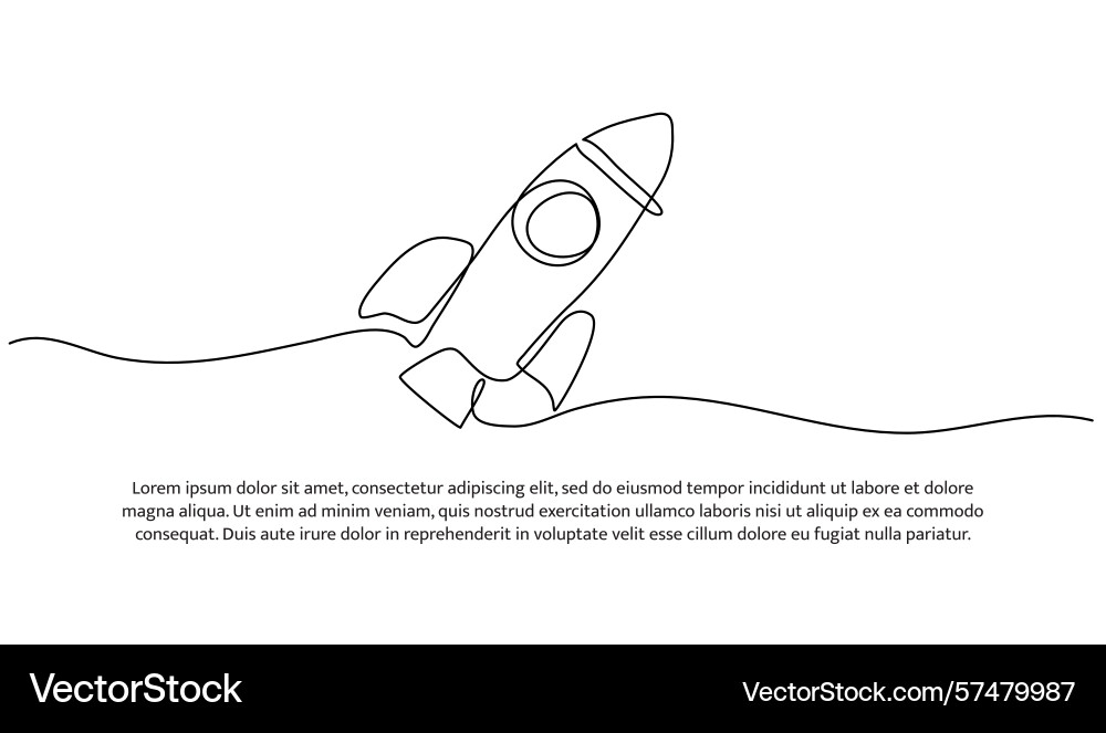 One line of rocket child toy abstract minimal Vector Image