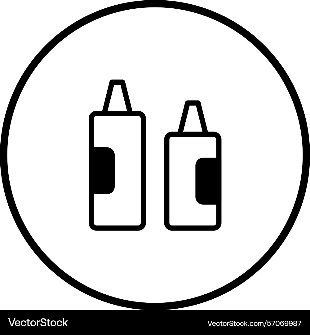 Simple outline depicting two containers inside Vector Image