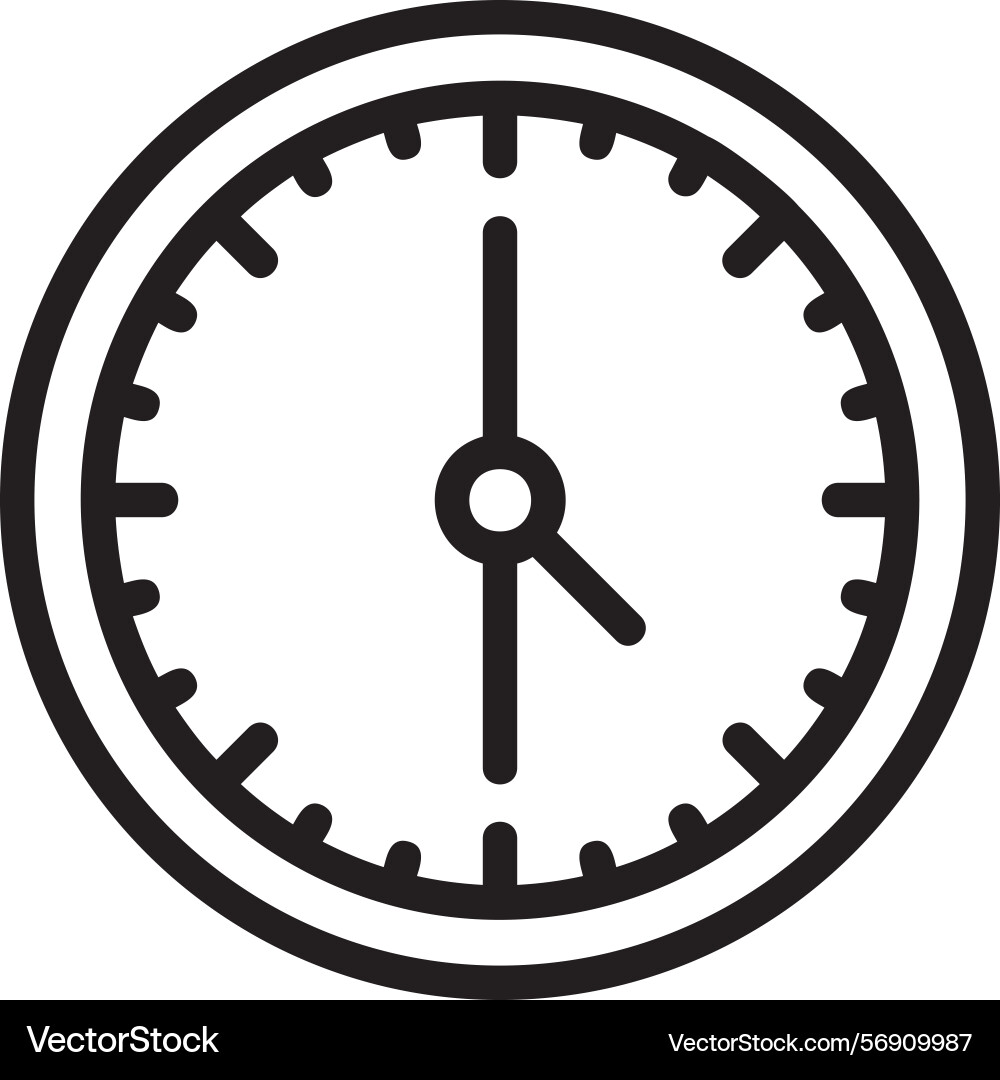 Time clock linear style icon design Vector Image