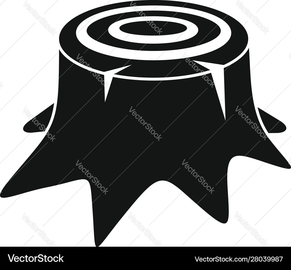 Tree Stump Icon - Rustic Style vector image