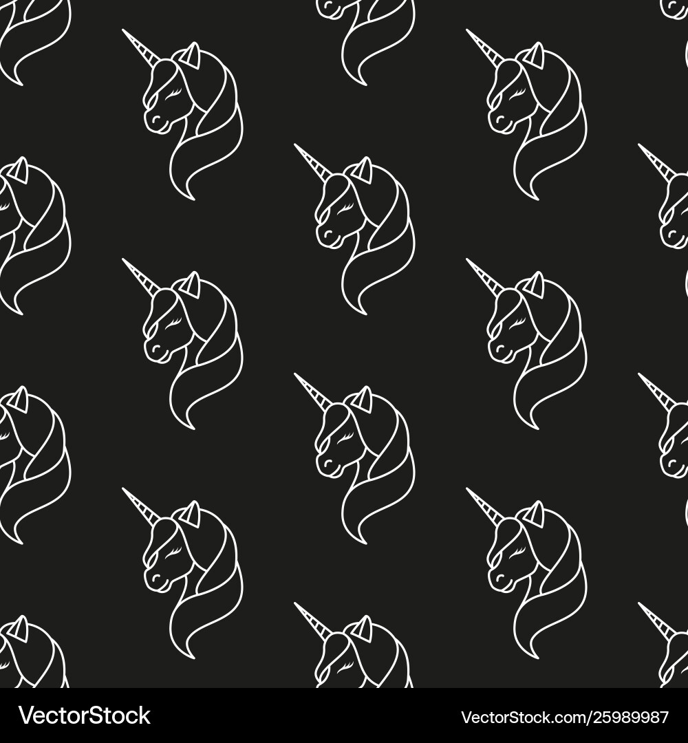 Unicorn Line Pattern vector image