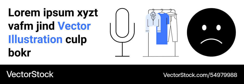 Abstract representation combining text microphone Abstract representation combining text microphone Vector Image