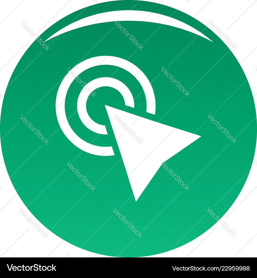 Cursor click element icon green Cursor click element icon green vector image