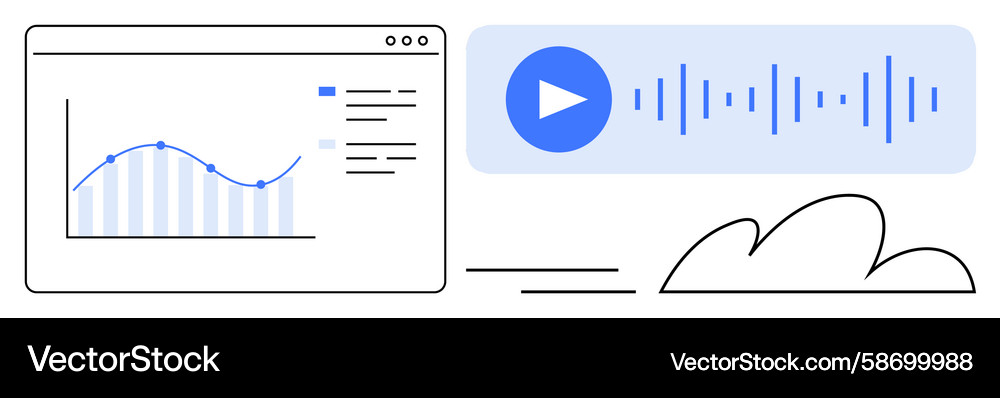 Data Analytics Audio Visualization Dashboard Vector Image