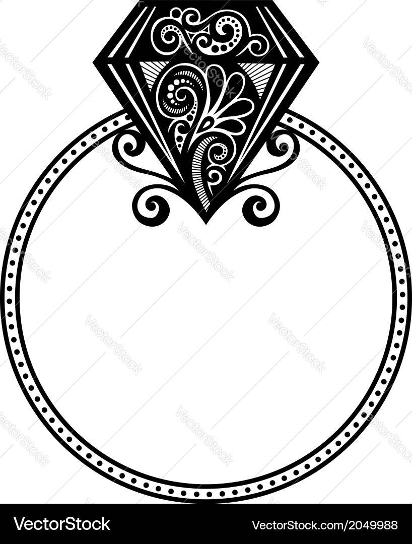 Elegant Diamond Wedding Ring Royalty Free Vector Image