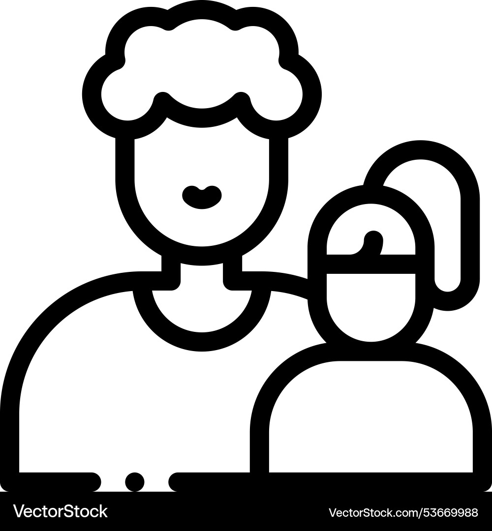 Father and son icon thin linear style design Father and son icon thin linear style design Vector Image