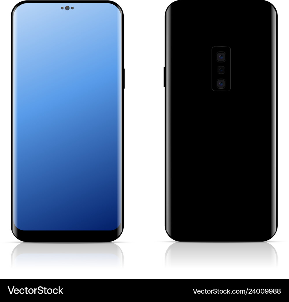 Modern Smartphone Front & Back View – Royalty-Free Vector | VectorStock