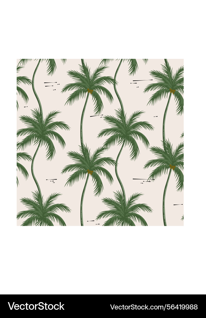 Palm tree in summer seamless pattern for vector image