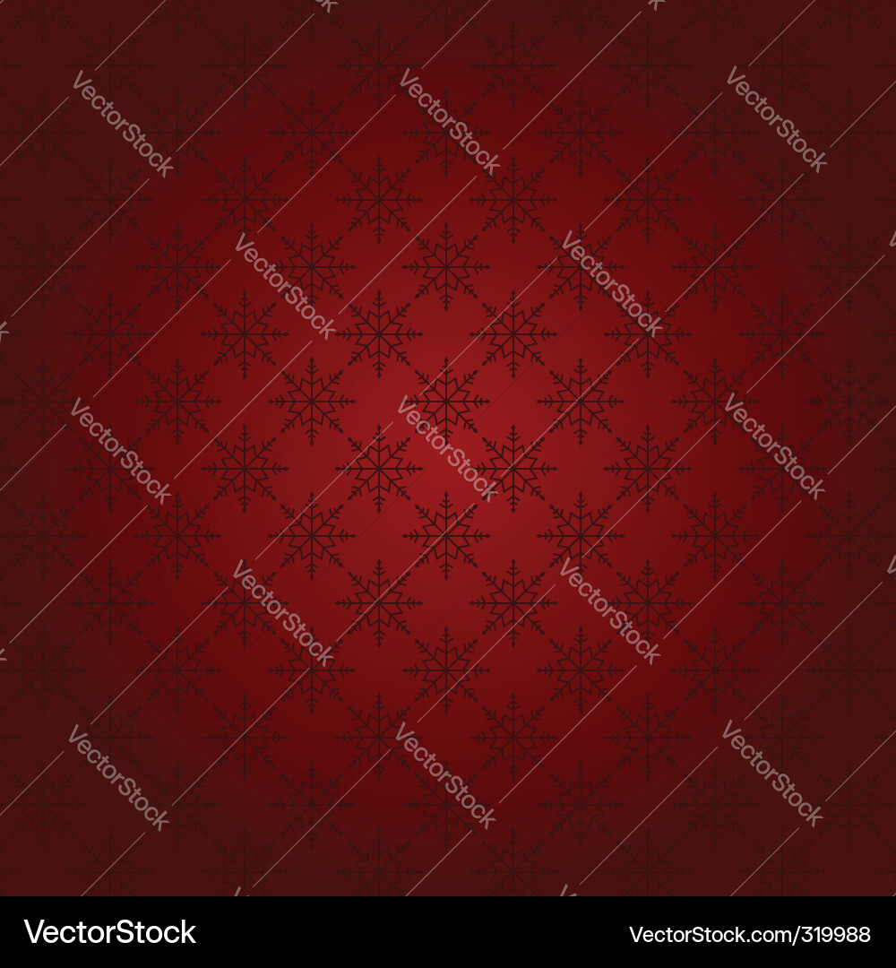 Red Snowflake Christmas Pattern vector image