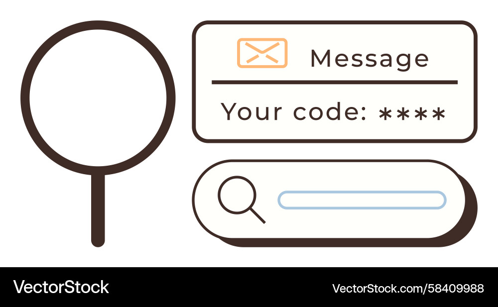 Security Verification Code Icon Set Vector Image