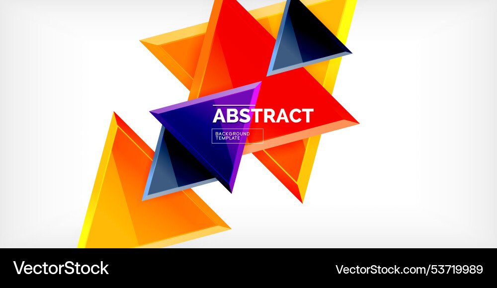 Abstract background - colorful triangles with 3d Vector Image