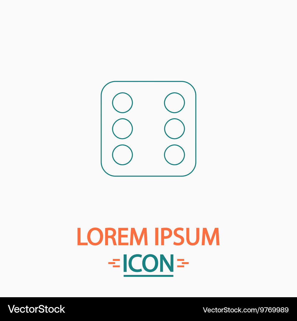 Dice 6 computer symbol Vector Image