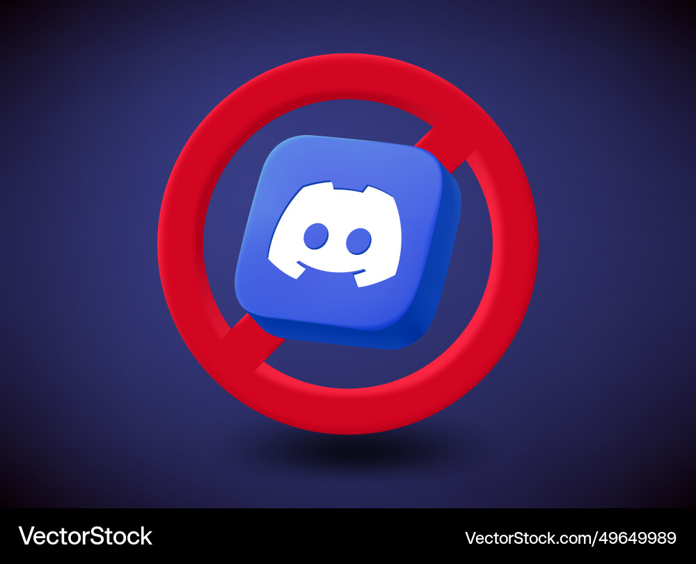 Discord messaging and voip social platform ban – Royalty-Free Vector |  VectorStock