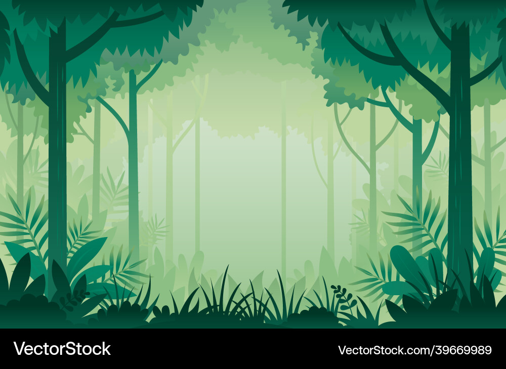Jungle forest frame background Royalty Free Vector Image