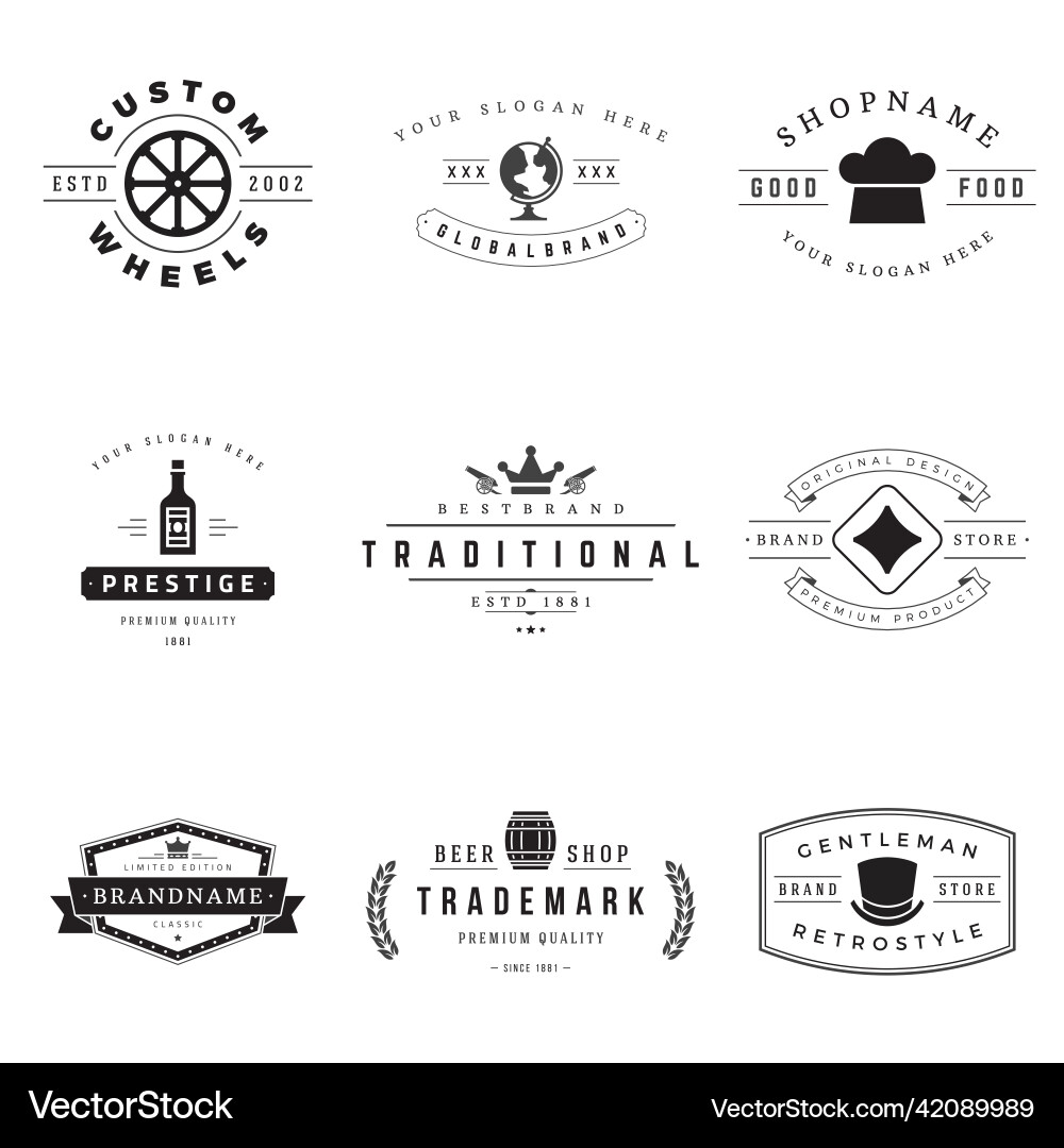Retro logotypes set Retro logotypes set vector image