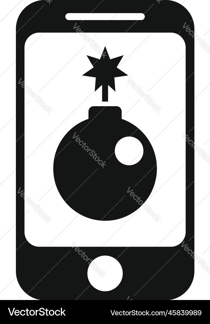 Smartphone bomb icon simple computer Smartphone bomb icon simple computer vector image