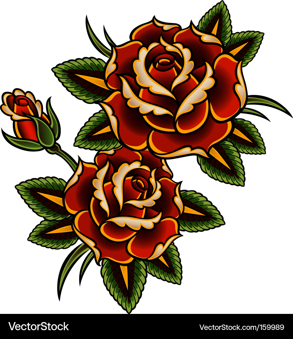Tattoo rose Royalty Free Vector Image - VectorStock