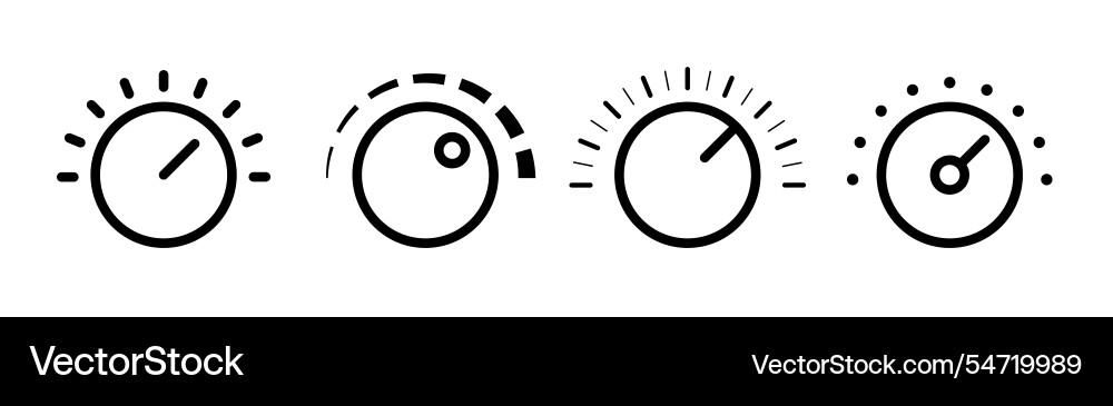 Volume controller icon in line adjustment dial vector image