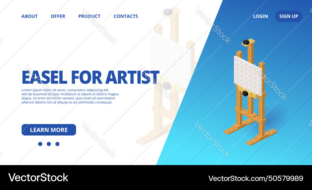 Web template with a easel Web template with a easel vector image