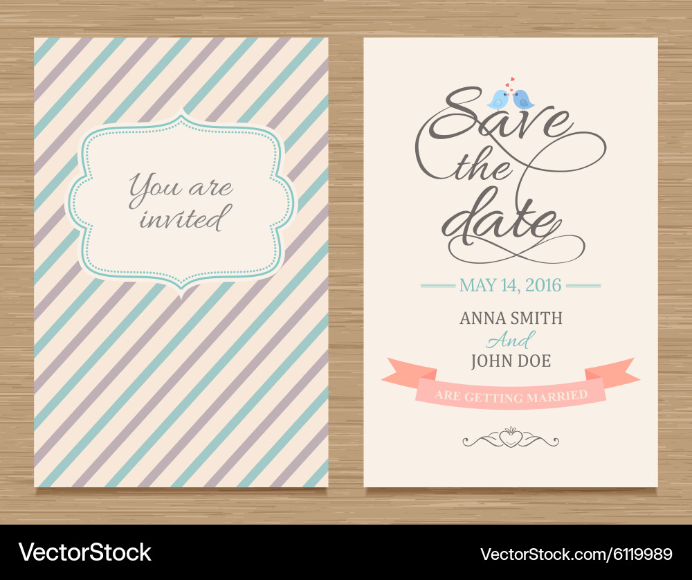 Wedding Save the Date Card Vector Image