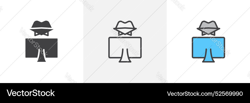 Hacker icon set on white background Hacker icon set on white background vector image