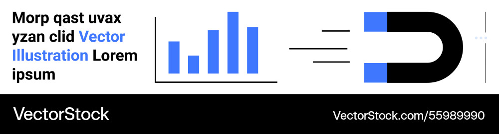 Magnet drawing bar graph data representing Magnet drawing bar graph data representing vector image