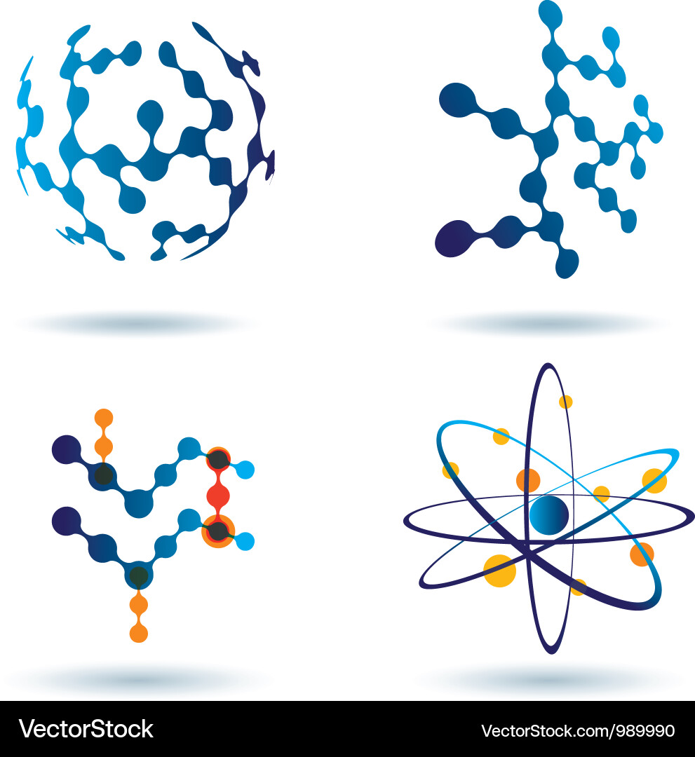 Molecular Network Icon Set Vector Image