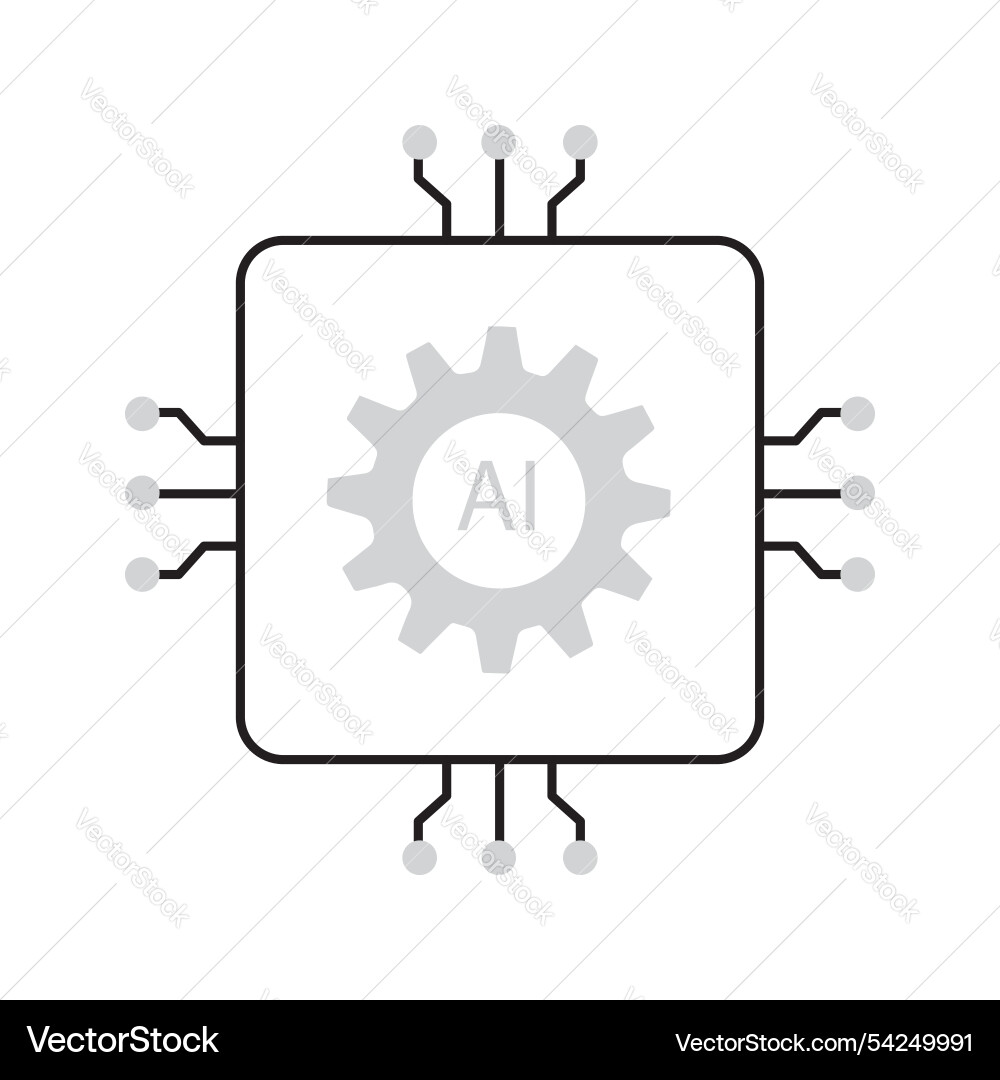 Ai gear for automated process control icon design vector image