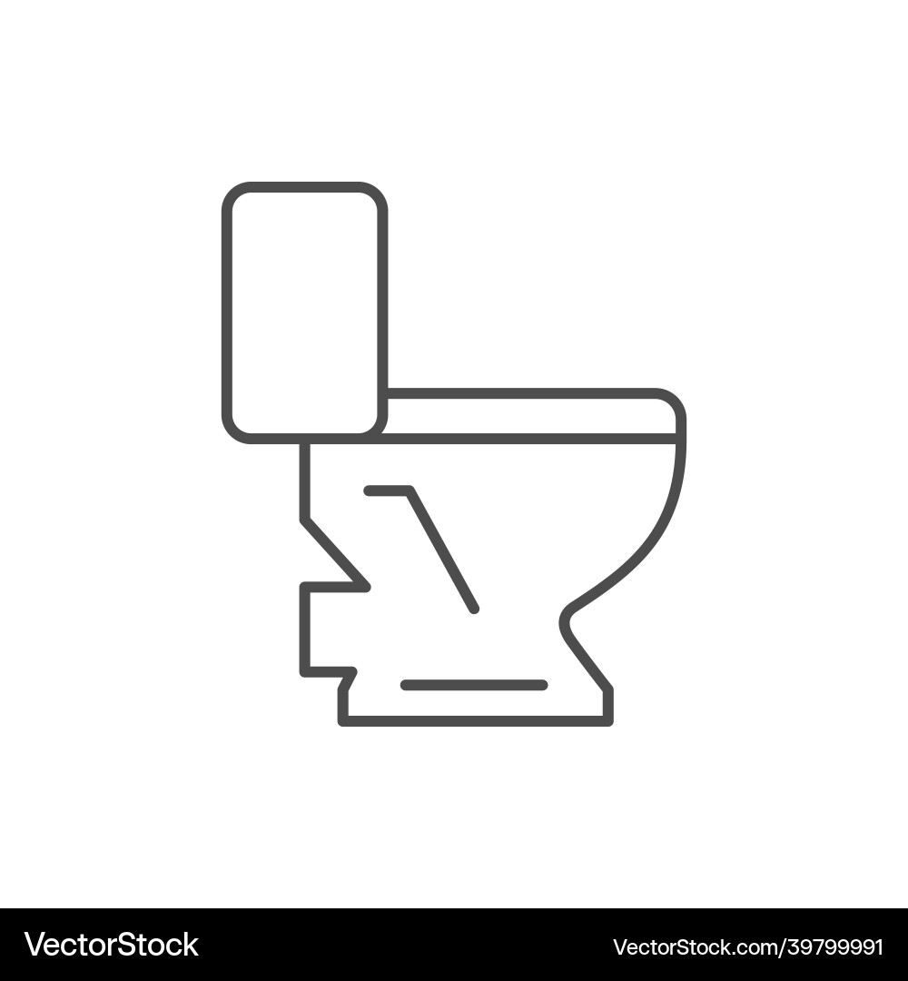 Toilet bowl line outline icon