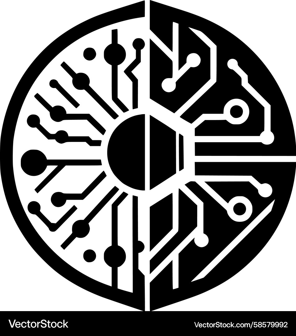 Abstract Circuit Core Symbol Vector Image