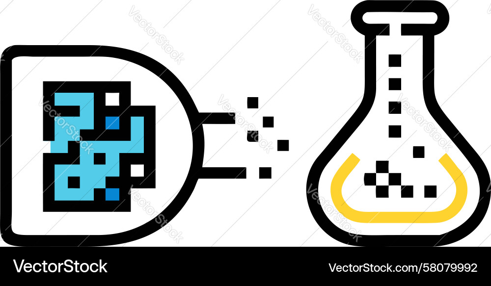 Bio-Electronics Flask & Circuit Vector Image