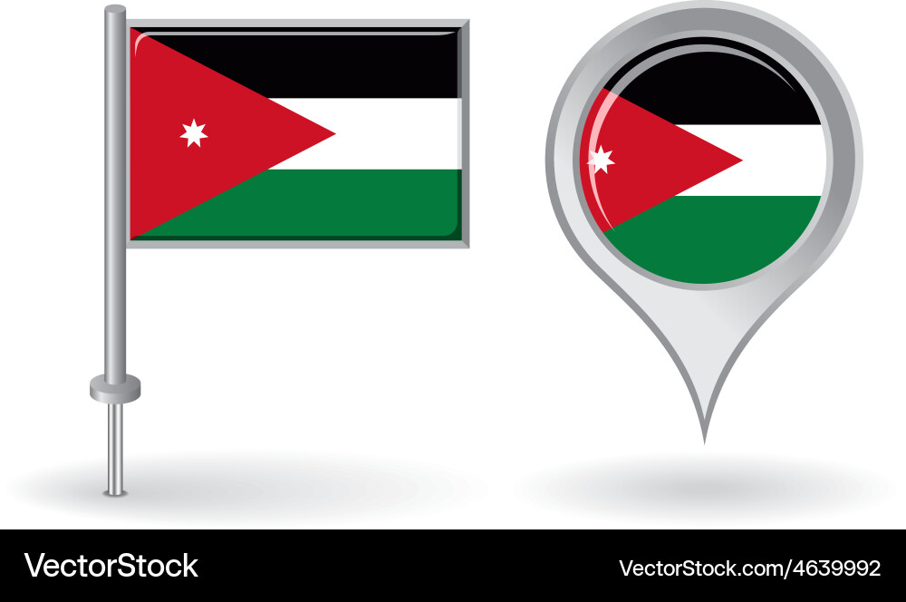 Jordan Map Pointer Flag Icon Vector Image