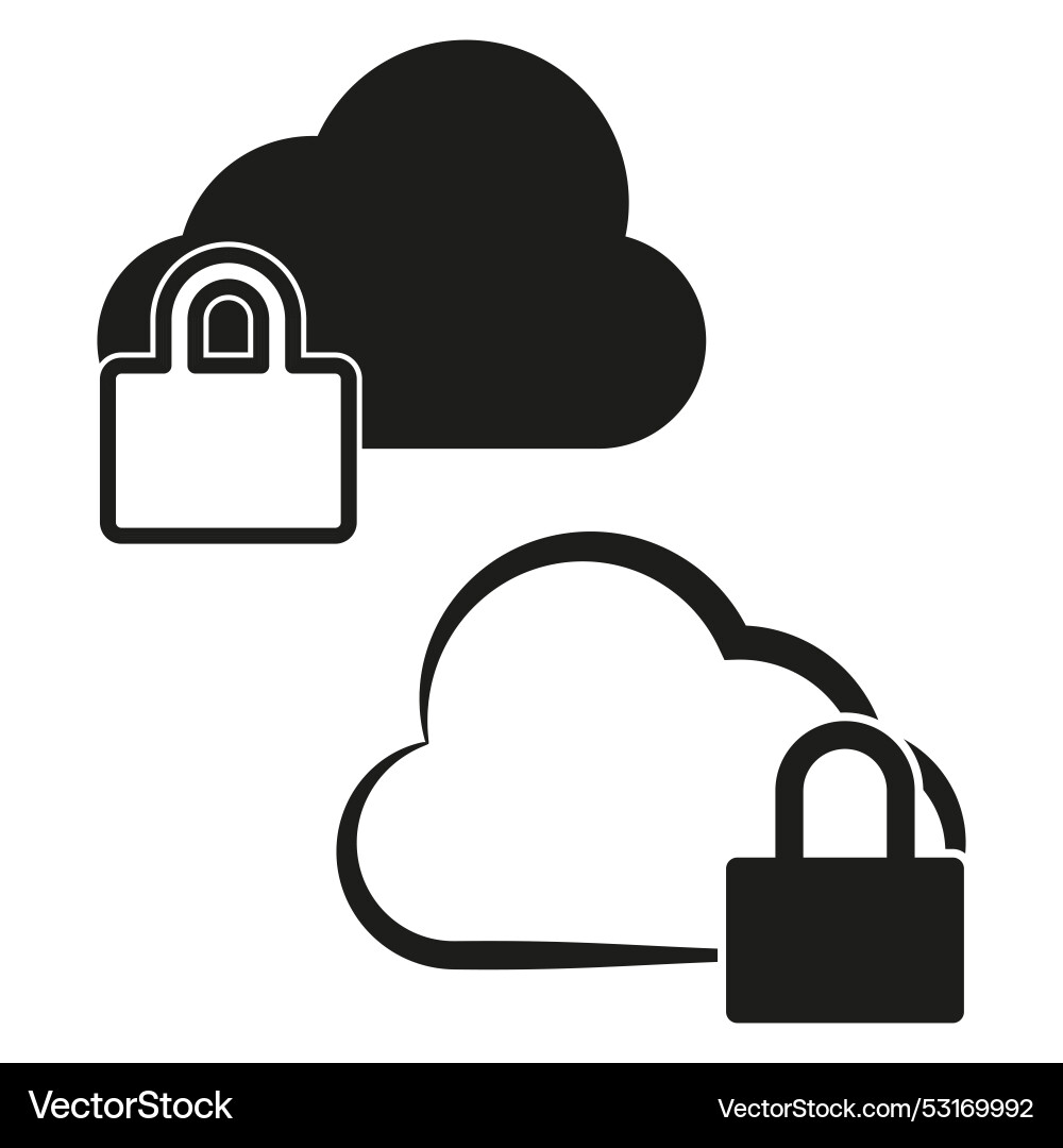 Secure cloud service concept encrypted data Secure cloud service concept encrypted data vector image
