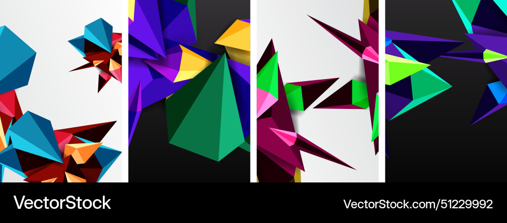 Triangle abstract concepts poster set Royalty Free Vector