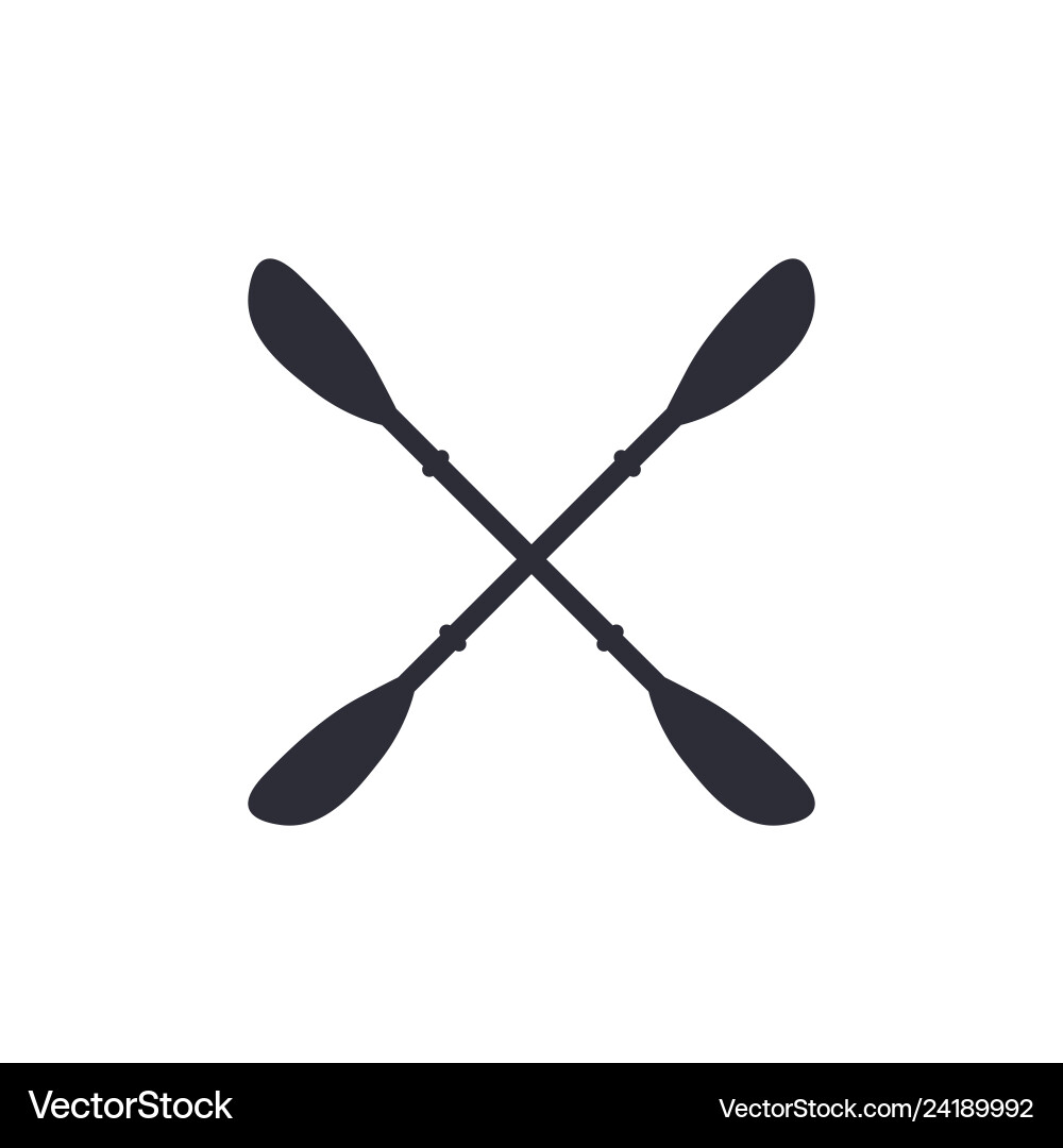 Two Crossed Kayak Paddles on White Background vector image