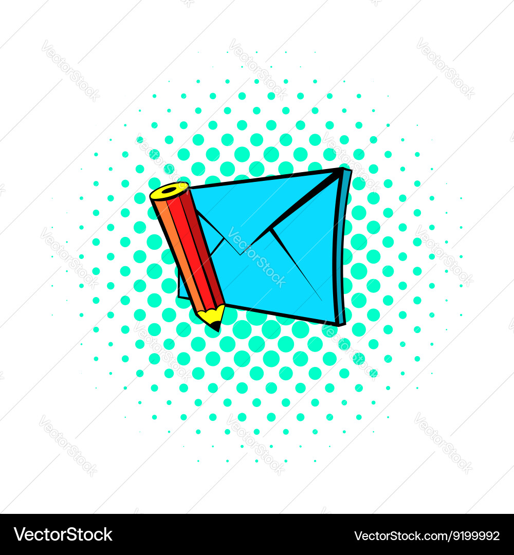 Write e-mail icon pop-art style Vector Image