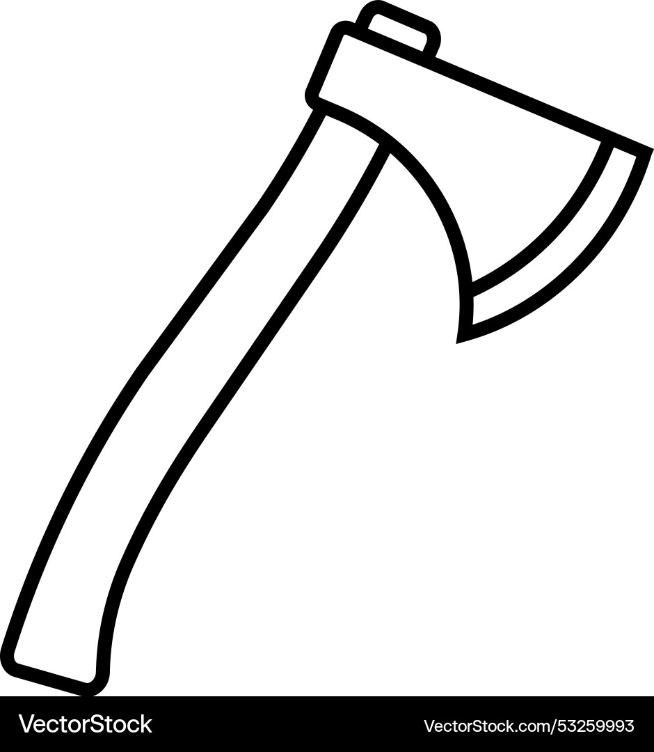 Axe icon in linear style Vector Image