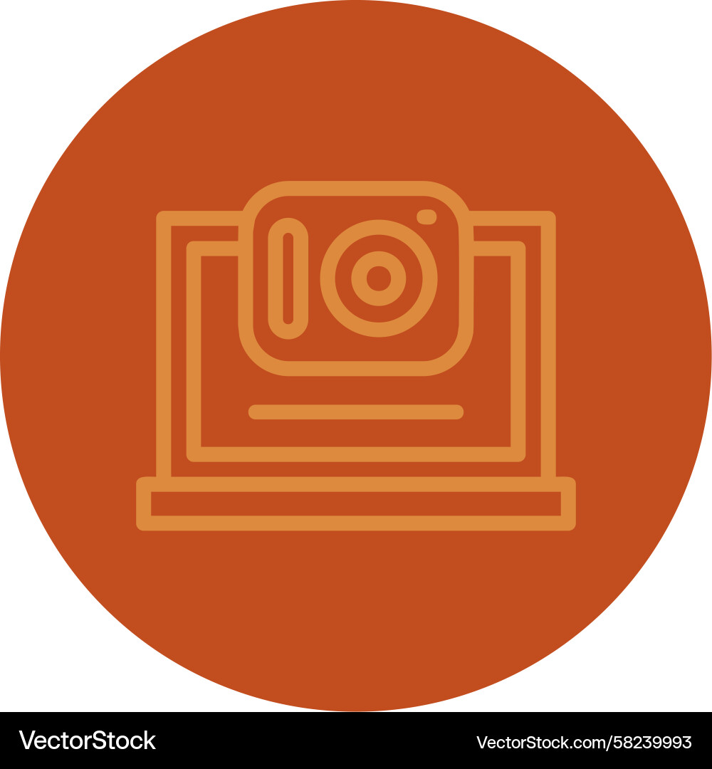 Camera Line Icon - Multi Color Vector Image
