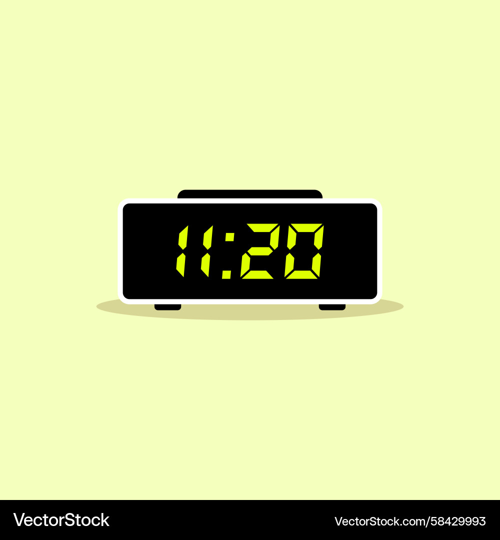 Digital Clock Icon – Modern Time Display Vector Image