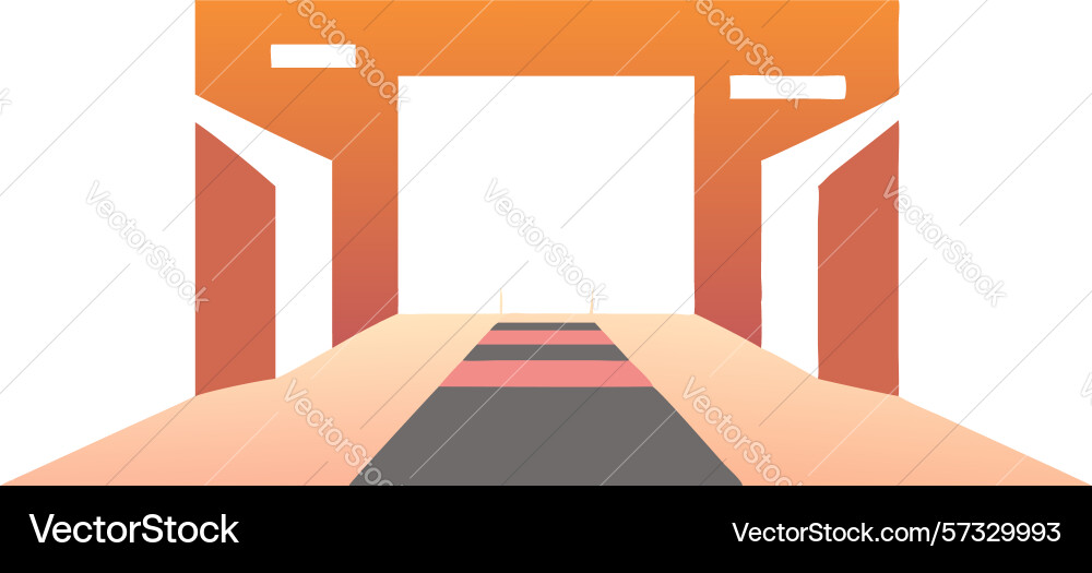 Empty room with open archway flat design Vector Image