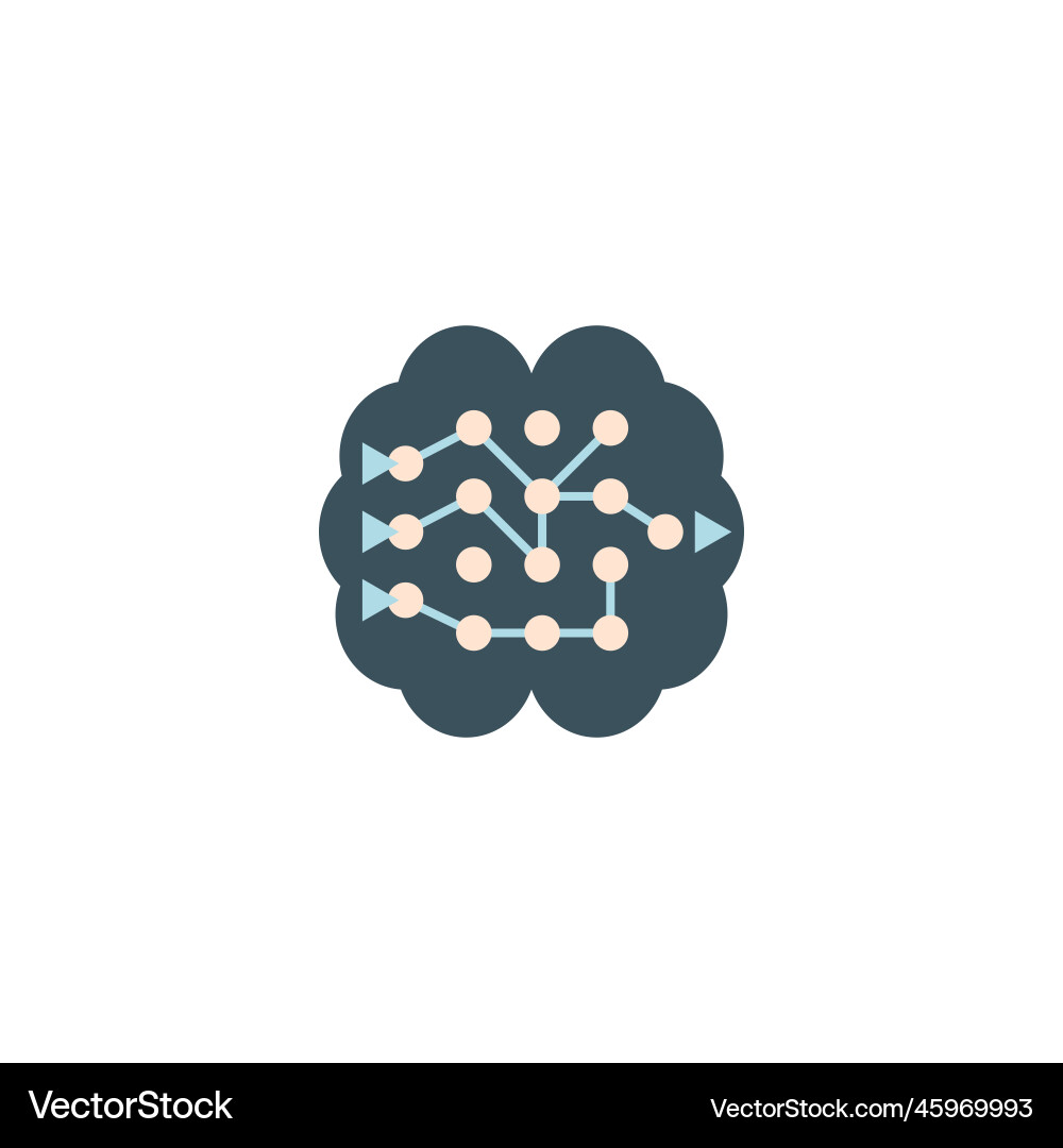Neural network creative icon from artificial vector image