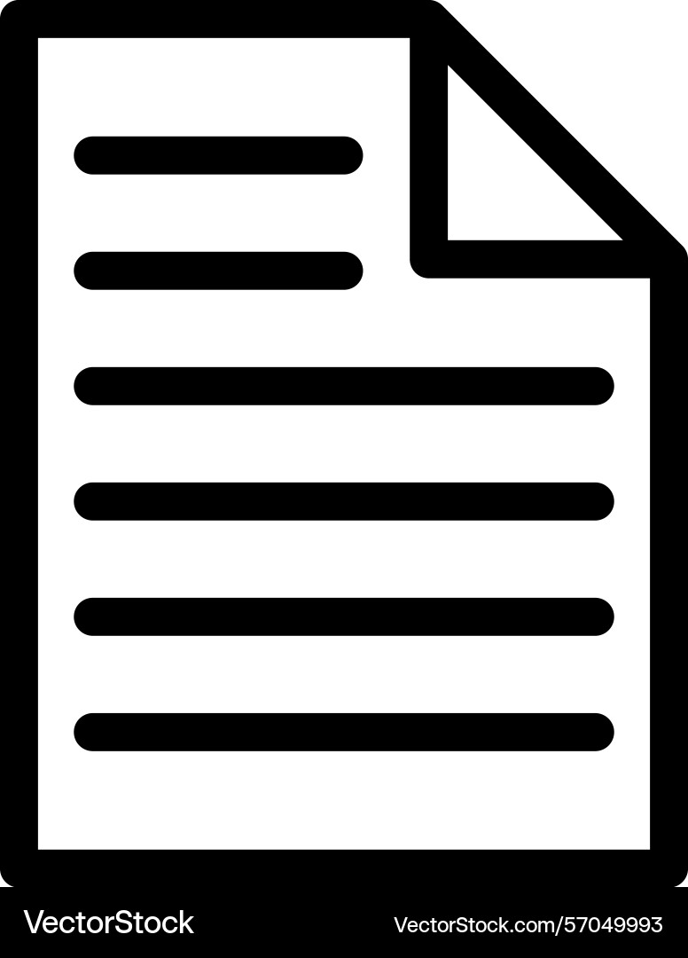 One sheet of document icon for pattern and design One sheet of document icon for pattern and design Vector Image