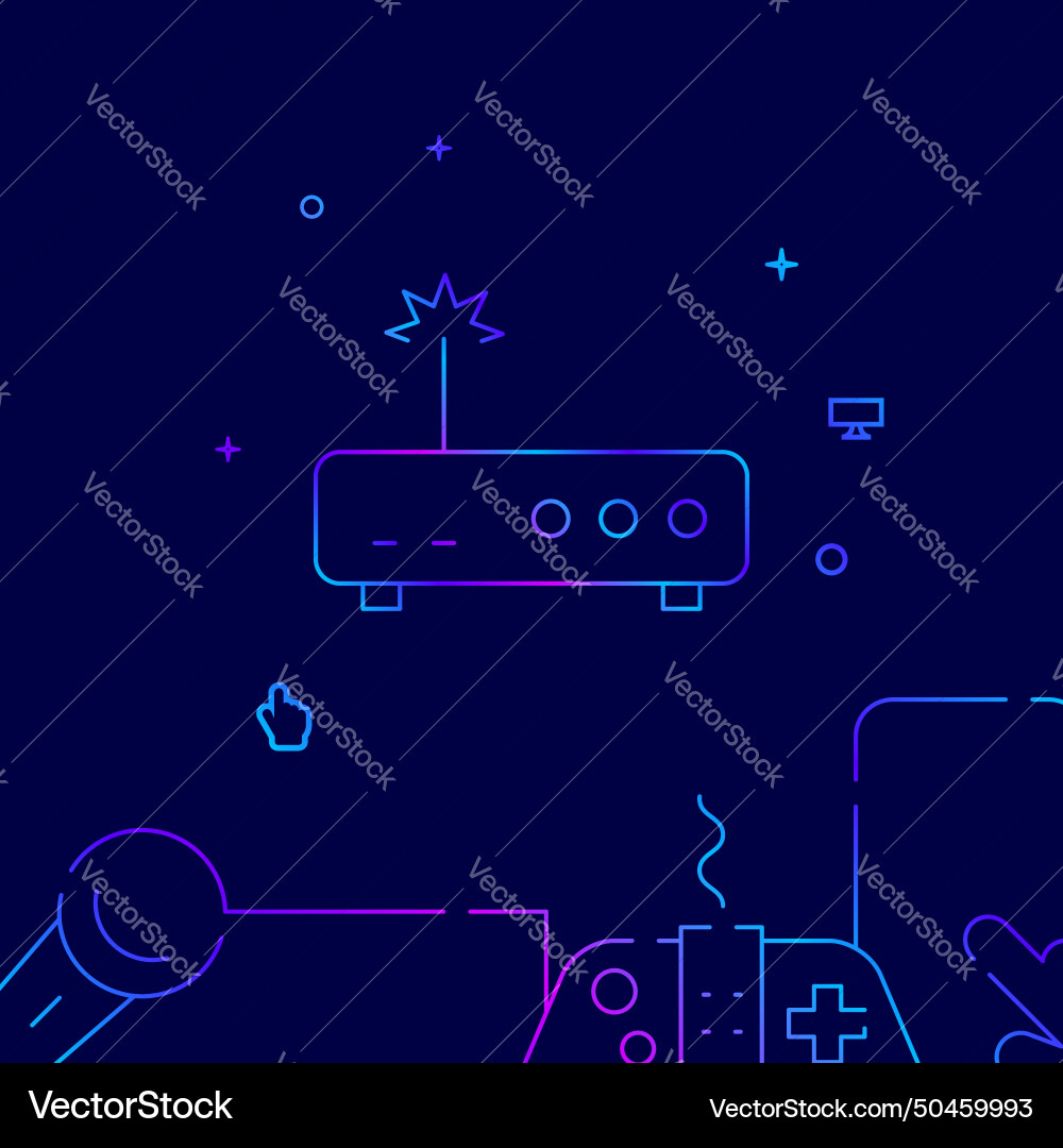 Router internet gradient line icon vector image