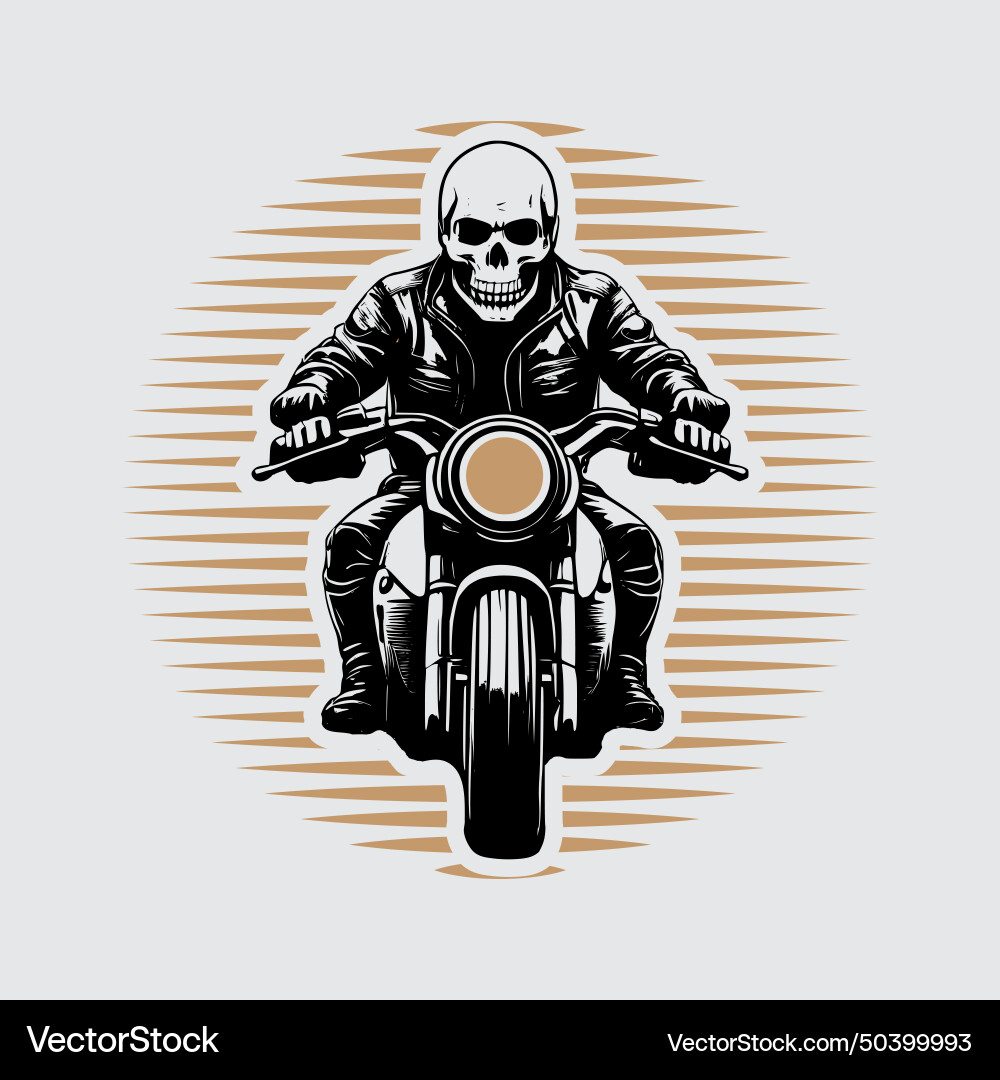 Skull Fahrrad Reiten Metall Retro Vintage T-Shirt Skull Fahrrad Reiten Metall Retro Vintage T-Shirt vektorbild
