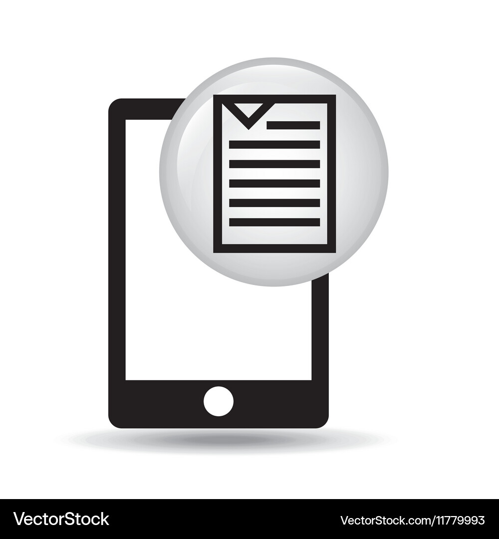 Smartphone screen document file design Vector Image