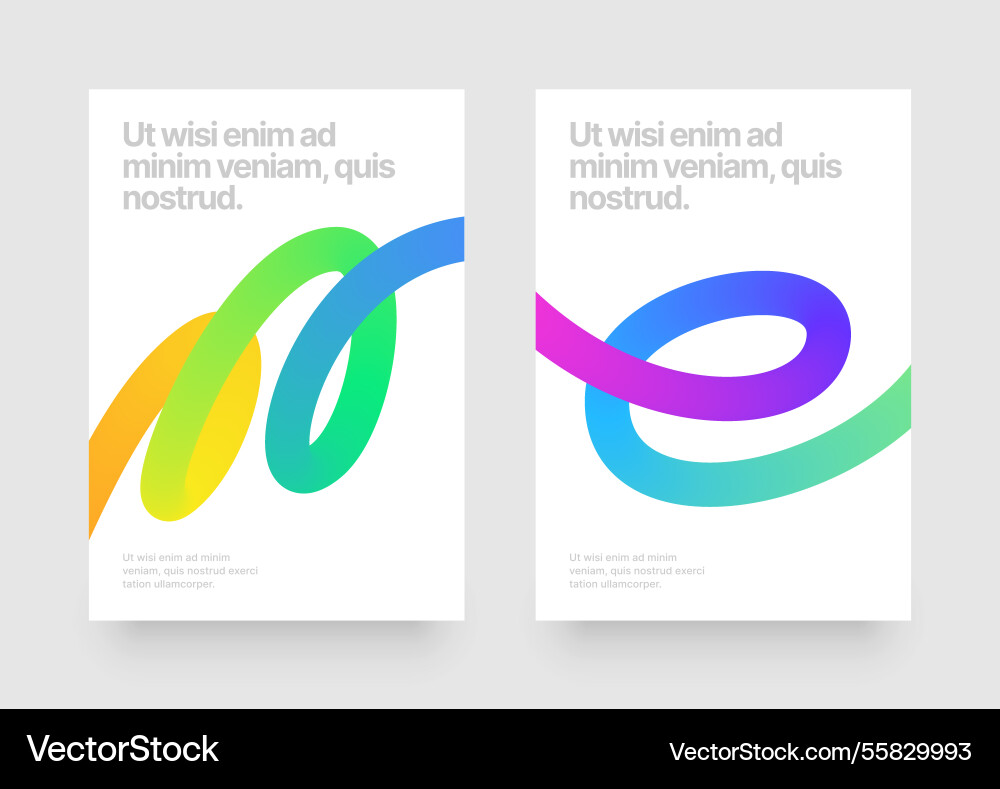 Template with colorful gradient squiggles shapes Vector Image