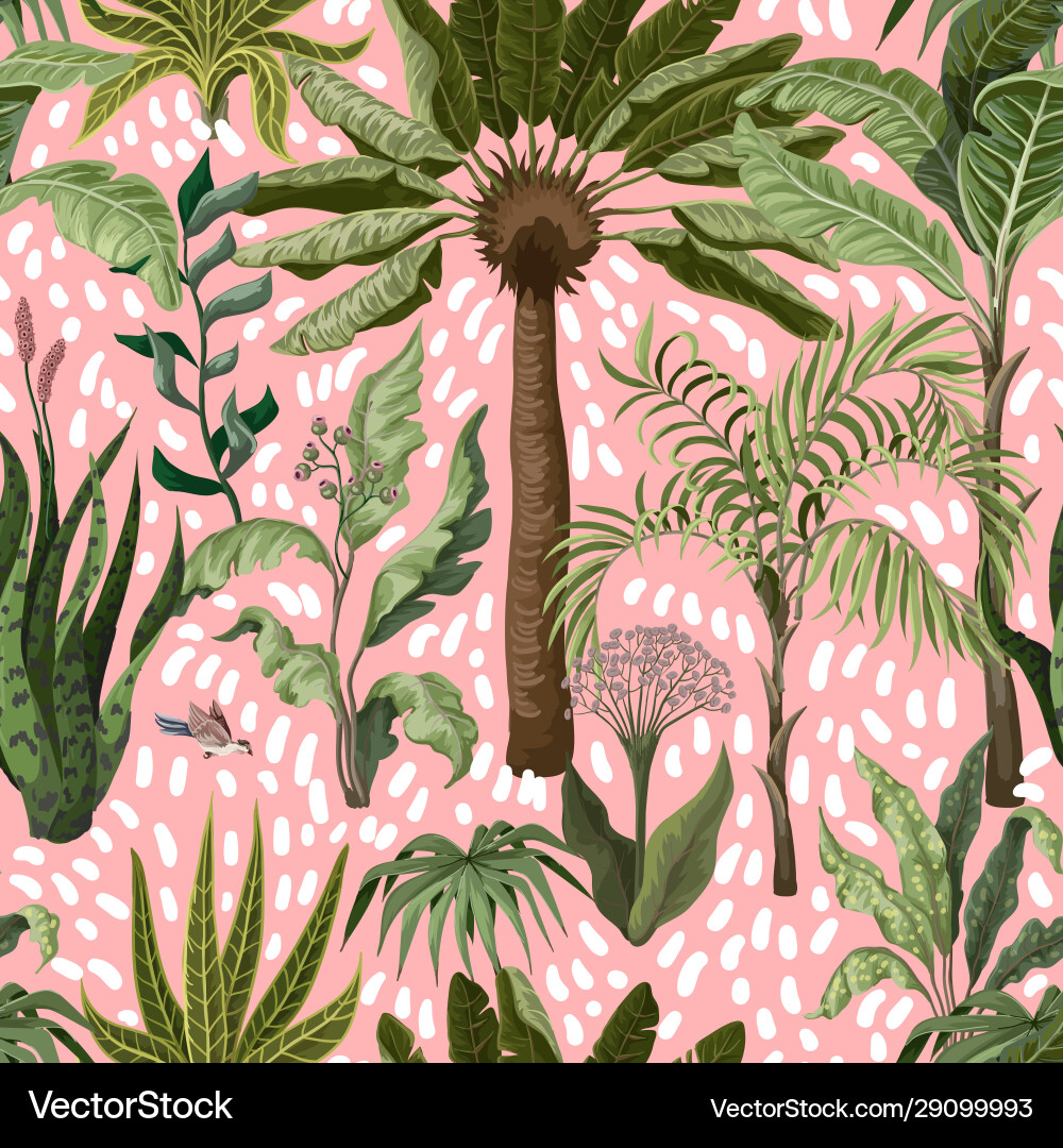 Tropical Palm Pattern - Lush Green vector image