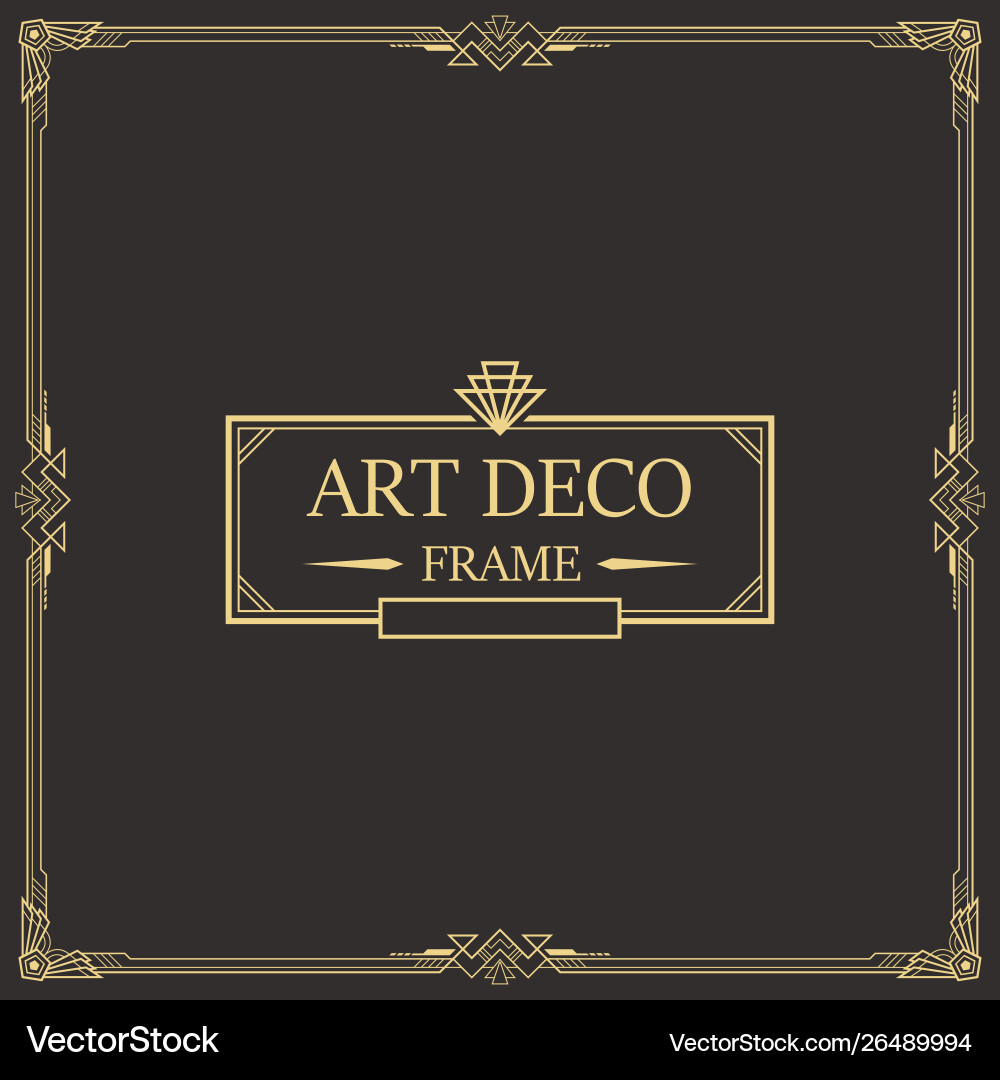 Art Deco Border & Frame Template vector image